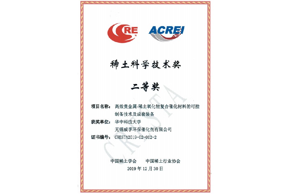 稀土科學技術(shù)獎二等獎