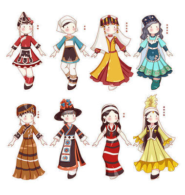 身體定樁法 56個(gè)民族服裝快速記憶指南